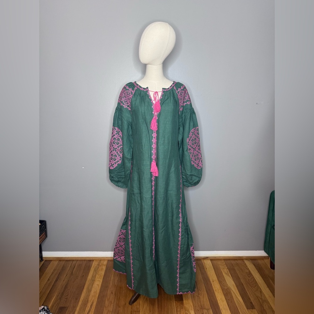 Boho Linen Embroidered Dress